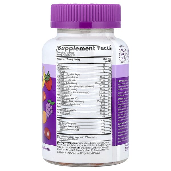 Alternative view of SmartyPants, Toddler Plus, Multi & Omegas, Grape, Orange, & Strawberry Banana, 60 Gummies
