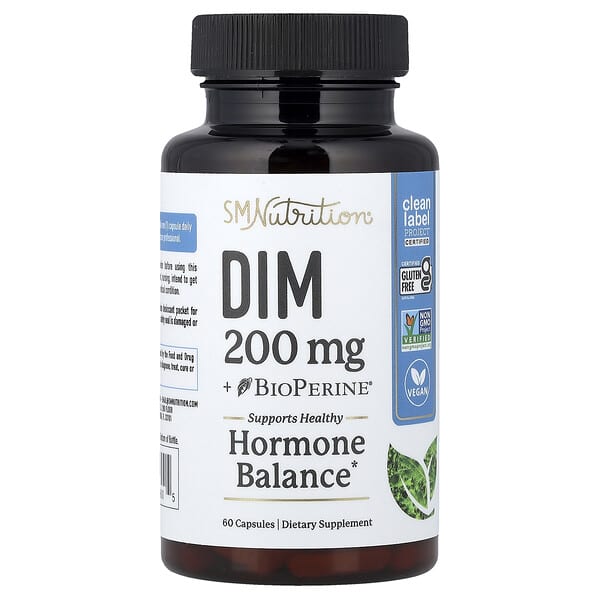 SMNutrition, DIM + BioPerine®, 60 Capsules