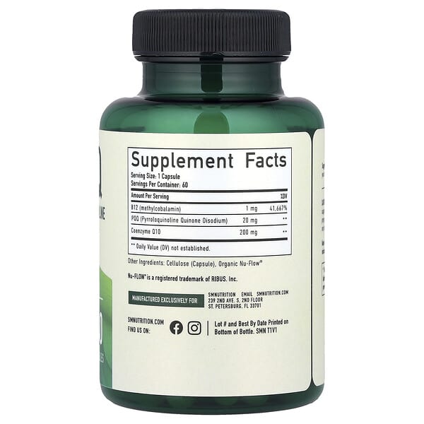 Alternative view of SMNutrition, PQQ With Vitamin B12, 60 Capsules