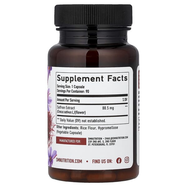 Alternative view of SMNutrition, Saffron Extract, 88.5 mg, 90 Capsules