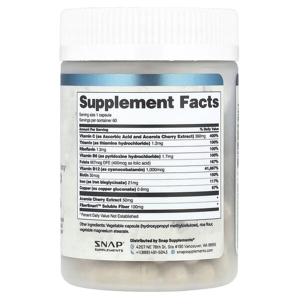 Alternative view of Snap Supplements, Iron Builder, 60 Capsules