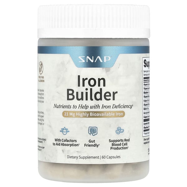 Snap Supplements, Iron Builder, 60 Capsules