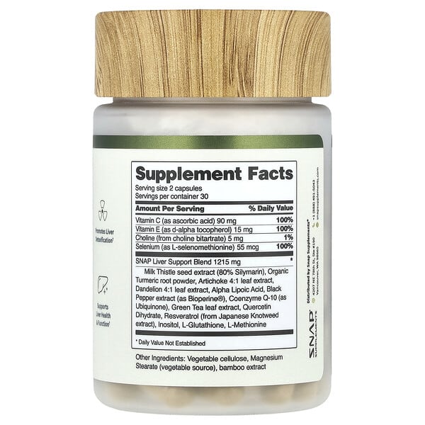 Alternative view of Snap Supplements, Liver Health & Detox, 60 Capsules