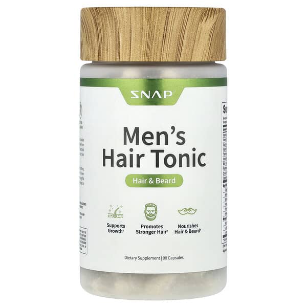 Snap Supplements, Men's Hair Tonic, Hair & Beard, 90 Capsules
