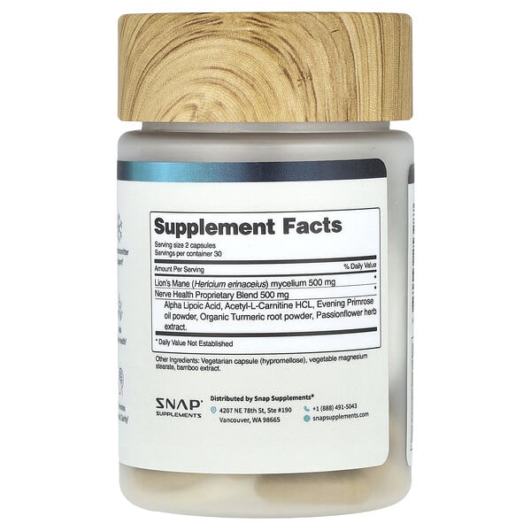 Alternative view of Snap Supplements, Nerve Health, 60 Capsules