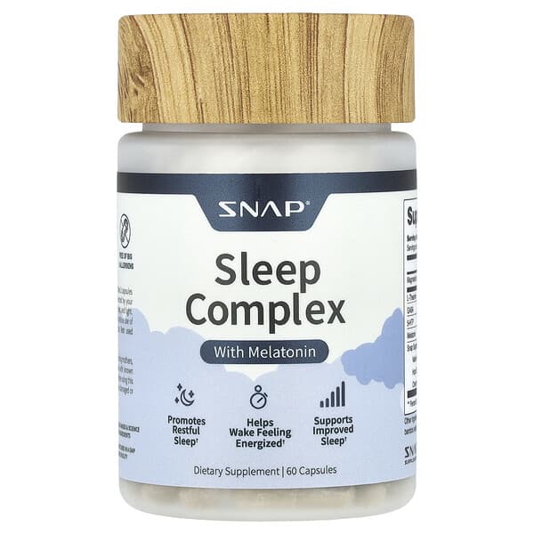 Snap Supplements, Sleep Complex with Melatonin, 60 Capsules