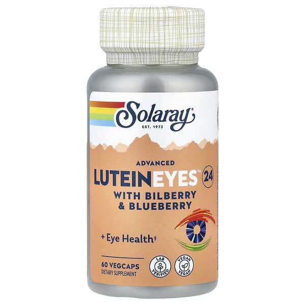 Solaray, Advanced Lutein Eyes™ 24 with Bilberry & Blueberry, 60 VegCaps