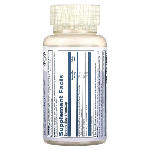 Alternative view of Solaray, AHCC Plus NAC & Beta Glucan With Mushroom Mycelia Extract, 30 Vegecaps