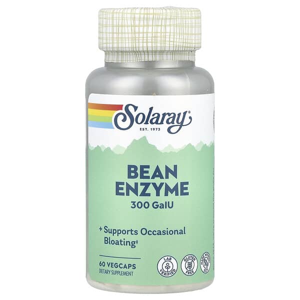 Solaray, Bean Enzyme, 300 GaIU, 60 VegCaps