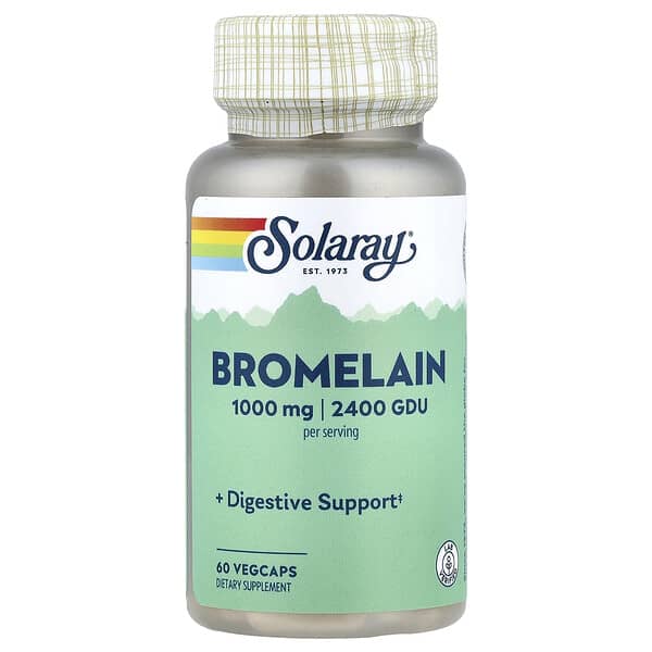 Solaray, Bromelain, 60 VegCaps (500 mg, 1,200 GDU per Capsule)
