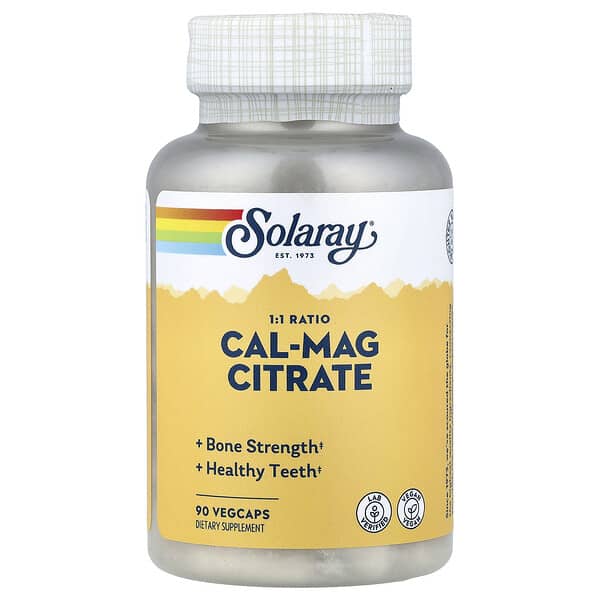 Solaray, Cal-Mag Citrate, 1:1 Ratio, 90 VegCaps
