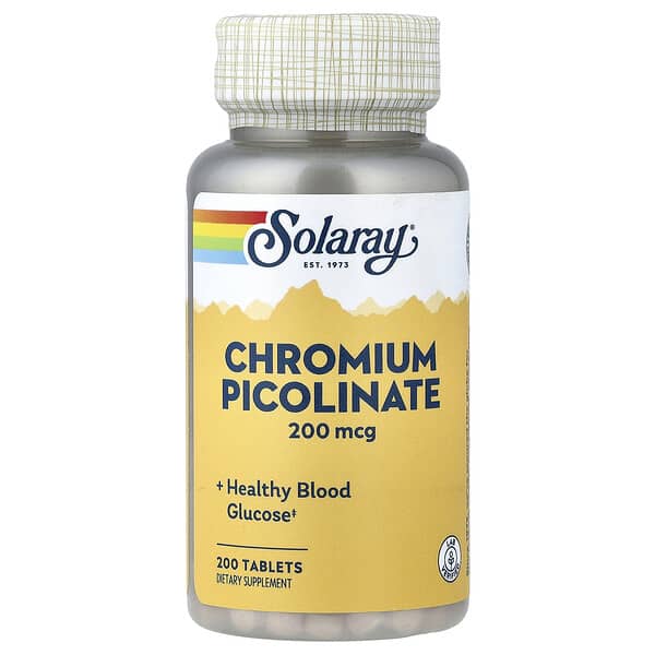 Solaray, Chromium Picolinate, 200 mcg, 200 Tablets