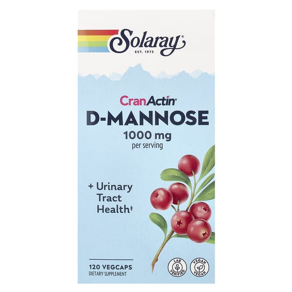 Solaray, CranActin® D-Mannose, 120 VegCaps