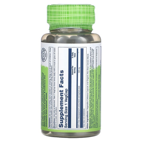 Alternative view of Solaray, Devil's Claw, 525 mg, 100 VegCaps