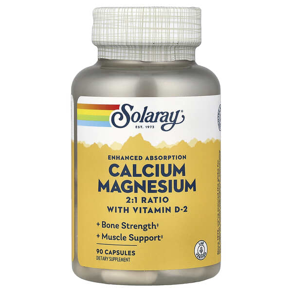 Solaray, Enhanced Absorption, Calcium Magnesium, 90 Capsules