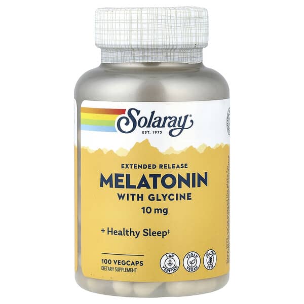 Solaray, Extended Release Melatonin With Glycine, 100 VegCaps