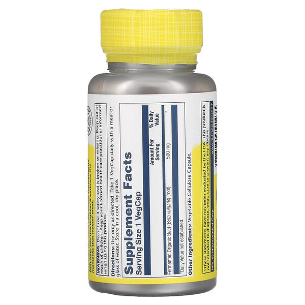 Alternative view of Solaray, Fermented Beet, 500 mg, 100 VegCaps