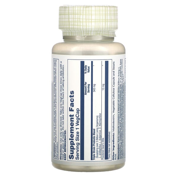 Alternative view of Solaray, Freeze Dried Acidophilus + Prebiotic Goat's Milk, 3 Billion, 50 VegCaps