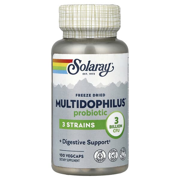 Solaray, Freeze Dried Multidophilus™ Probiotic, 3 Billion CFU, 100 VegCaps