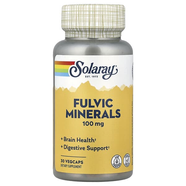 Solaray, Fulvic Minerals, 100 mg, 30 VegCaps
