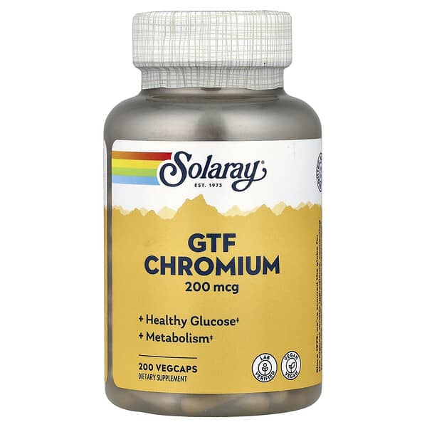 Solaray, GTF Chromium, 200 mcg, 200 VegCaps