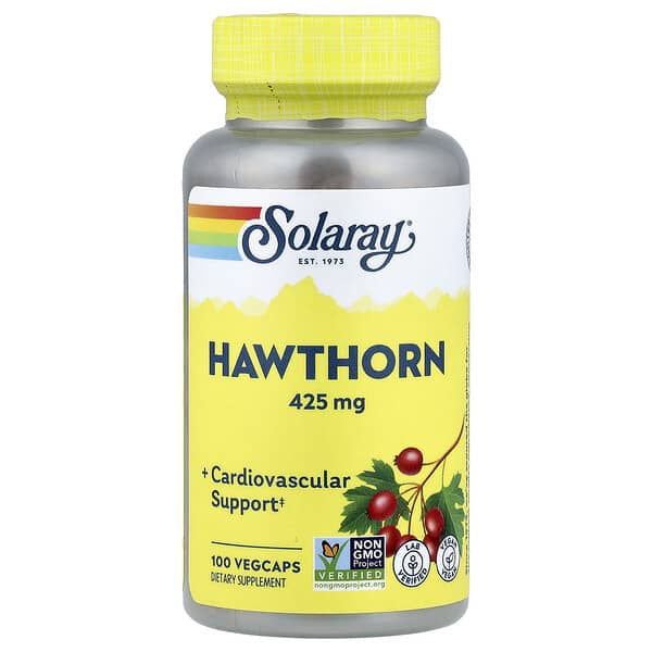 Solaray, Hawthorn, 425 mg, 100 VegCaps