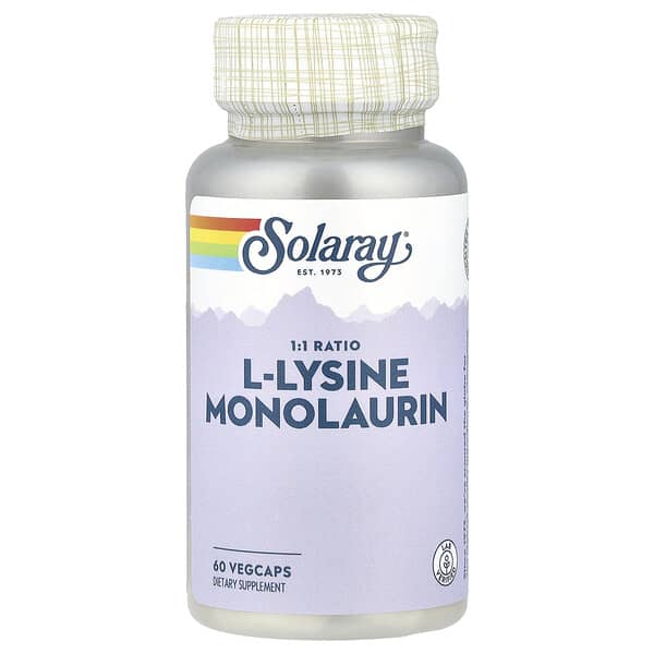 Solaray, L-Lysine Monolaurin, 1:1 Ratio, 60 VegCaps