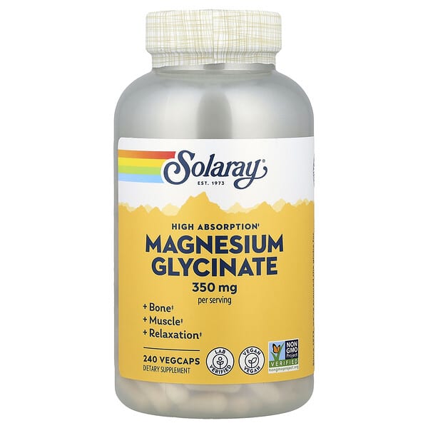 Solaray, Magnesium Glycinate, High Absorption, 240 VegCaps