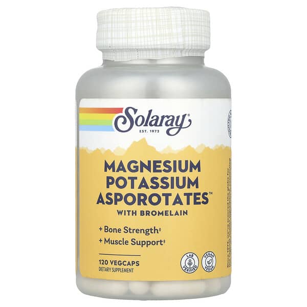 Solaray, Magnesium Potassium Asporotates™ with Bromelain, 120 VegCaps