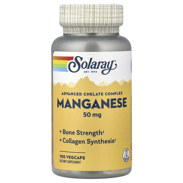 Solaray, Manganese, Advanced Chelate Complex, 50 mg, 100 VegCaps