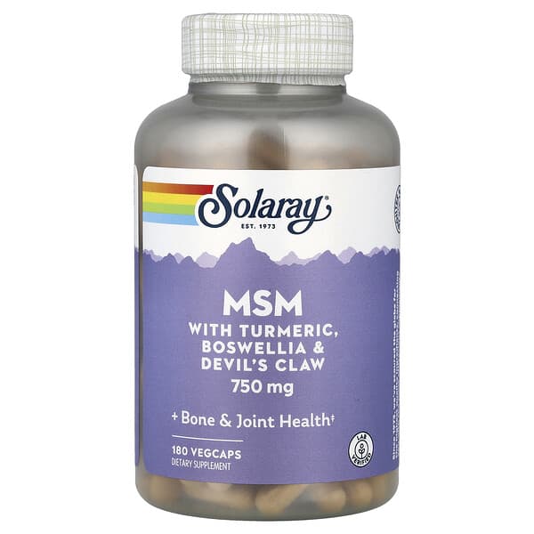 Solaray, MSM with Turmeric, Boswellia & Devil's Claw, 180 VegCaps