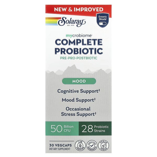 Solaray, Mycrobiome®, Complete Probiotic, Mood, 30 VegCaps 4 Solaray, Mycrobiome®, Complete Probiotic, Mood, 30 VegCaps