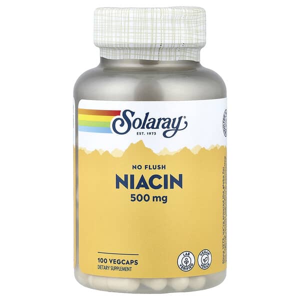 Solaray, Niacin, No Flush, 100 VegCaps