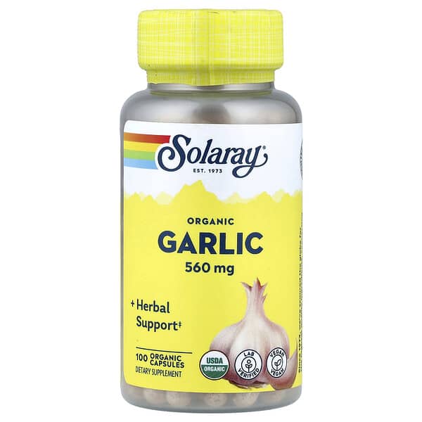 Solaray, Organic Garlic, 560 mg, 100 Organic Capsules