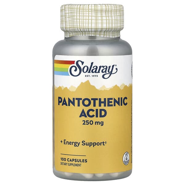 Solaray, Pantothenic Acid, 100 Capsules
