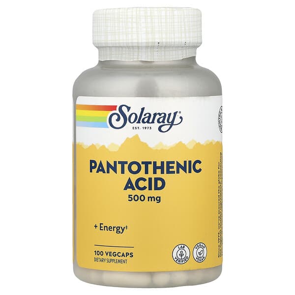Solaray, Pantothenic Acid, 100 VegCaps