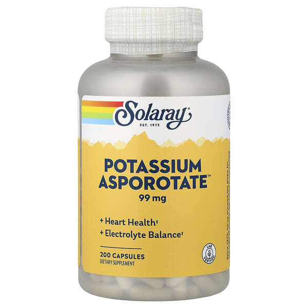 Solaray, Potassium Asporotate™, 99 mg, 200 Capsules