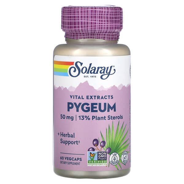 Solaray, Pygeum, 50 mg, 60 VegCaps 4 Solaray, Pygeum, 50 mg, 60 VegCaps
