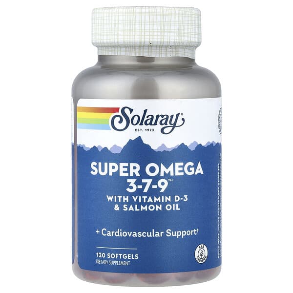 Solaray, Super Omega 3-7-9™ with Vitamin D-3 & Salmon Oil, 120 Softgels