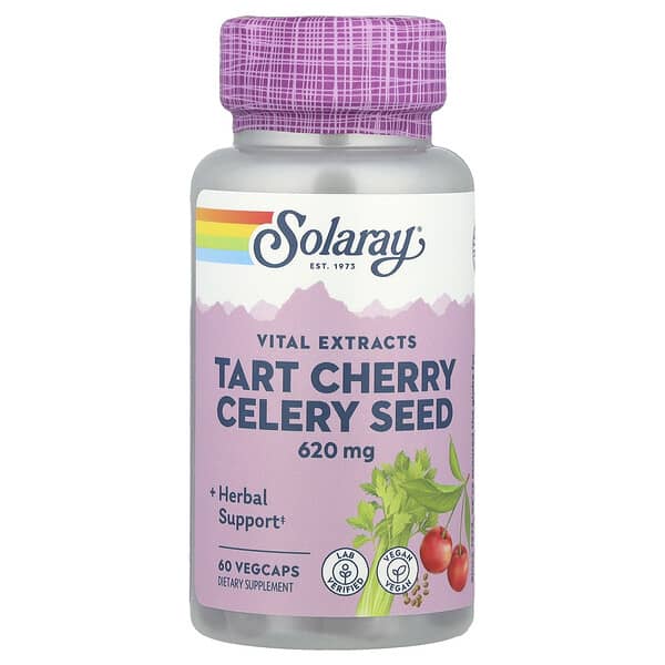 Solaray, Tart Cherry Celery Seed, 60 VegCaps 4 Solaray, Tart Cherry Celery Seed, 60 VegCaps