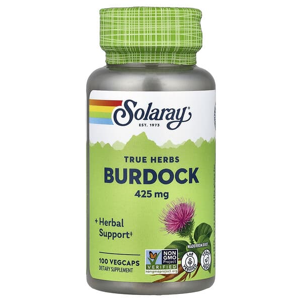 Solaray, True Herbs, Burdock, 425 mg, 100 VegCaps