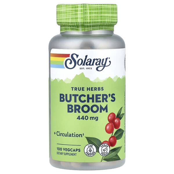 Solaray, True Herbs, Butcher's Broom, 440 mg, 100 VegCaps