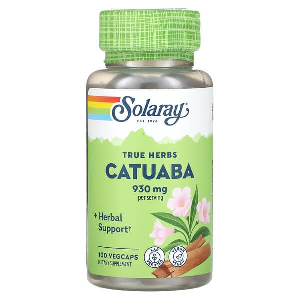 Solaray, True Herbs, Catuaba, 100 VegCaps (465 mg per Capsule)