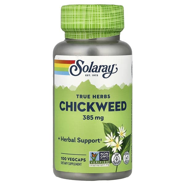 Solaray, True Herbs, Chickweed, 385 mg, 100 VegCaps