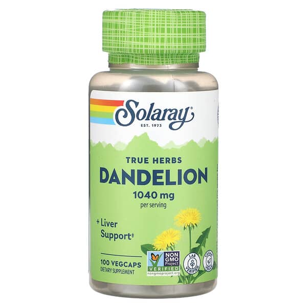 Solaray, True Herbs, Dandelion, 100 VegCaps (520 mg per Cap)