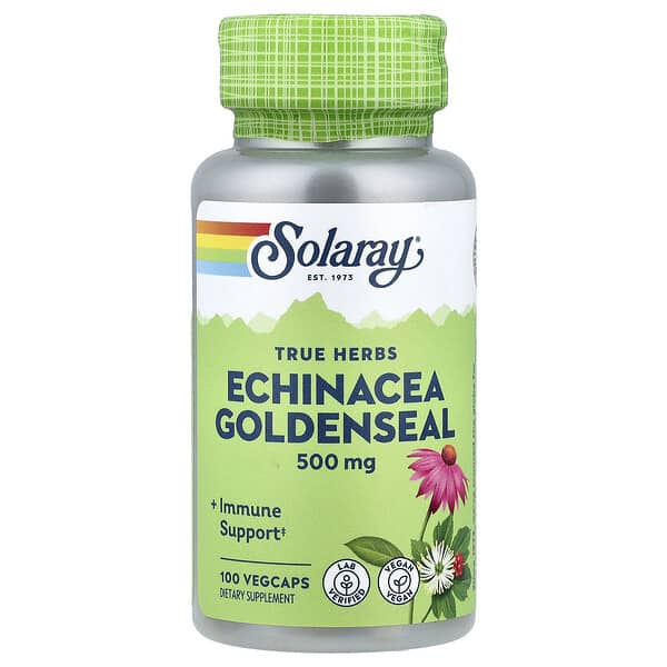 Solaray, True Herbs, Echinacea Goldenseal, 100 VegCaps