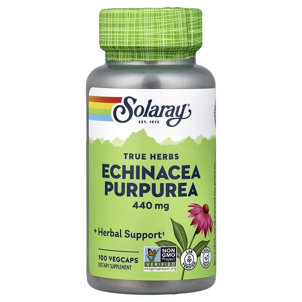 Solaray, True Herbs, Echinacea Purpurea, 440 mg, 100 VegCaps