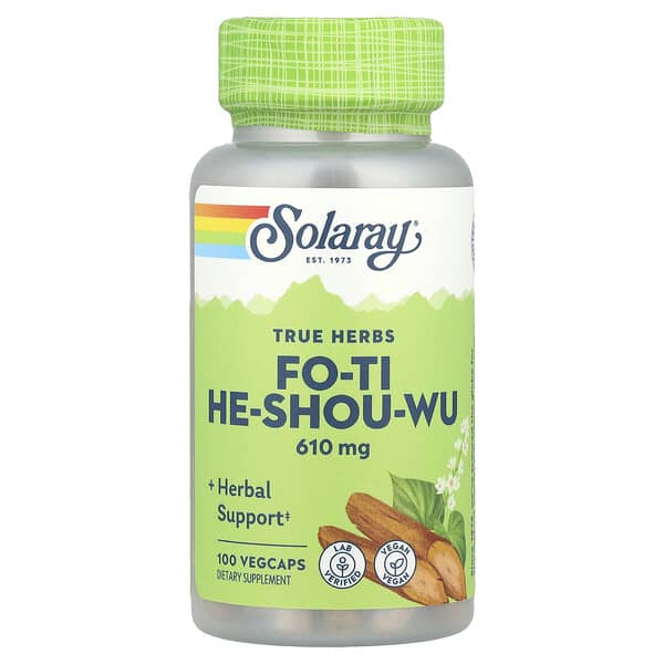 Solaray, True Herbs, Fo-Ti He-Shou-Wu, 610 mg, 100 VegCaps 2 Solaray, True Herbs, Fo-Ti He-Shou-Wu, 610 mg, 100 VegCaps