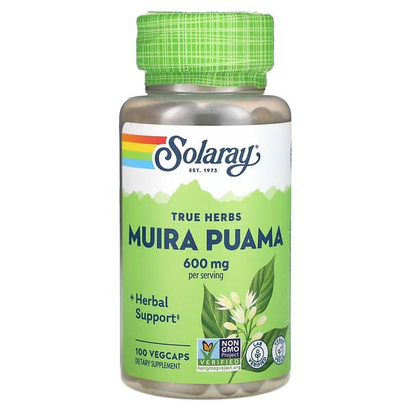 Solaray, True Herbs, Muira Puama, 100 VegCaps (300 mg per Capsule)