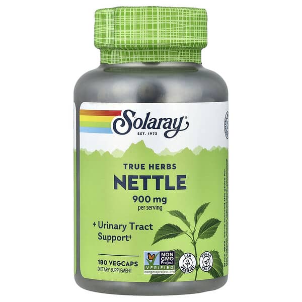Solaray, True Herbs, Nettle, 180 VegCaps (450 mg per Capsule)